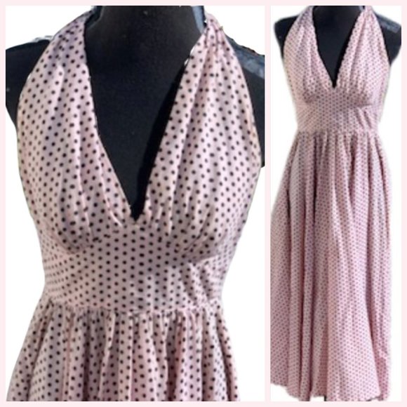 Vintage Dresses & Skirts - Vintage Polka Dot Halter Dress